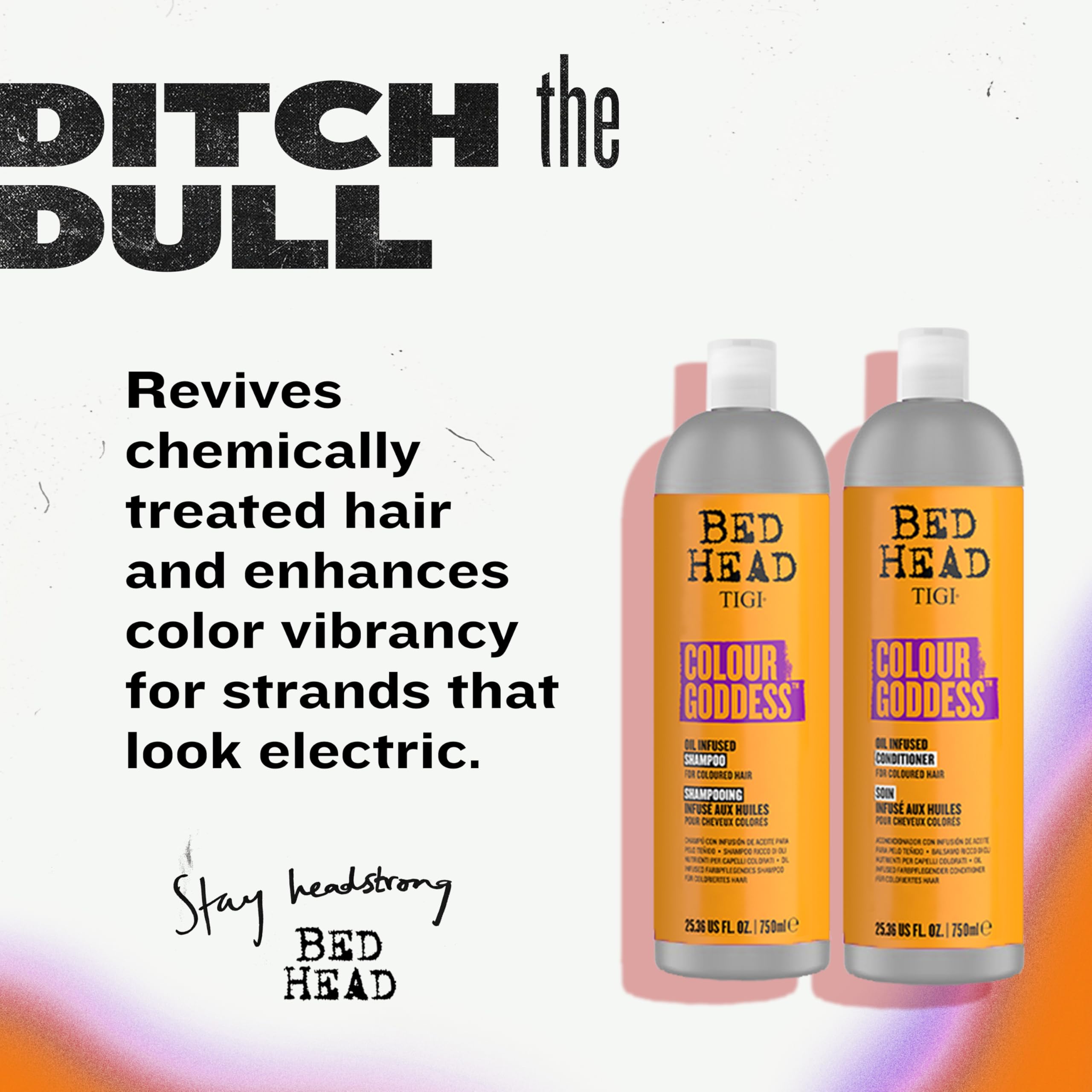 TIGI Colour Goddess conditioner bottle highlights deep hydration and frizz control