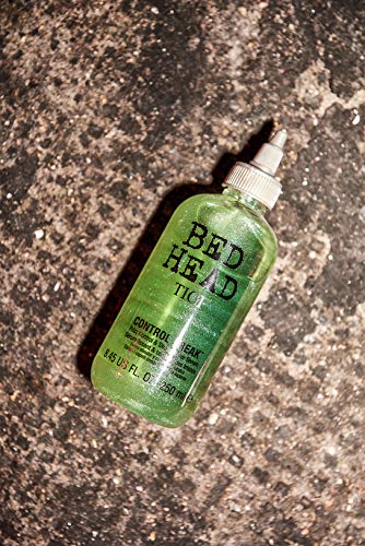 TIGI Bed Head Control Freak Serum on wet and dry hair use-case illustration for control.