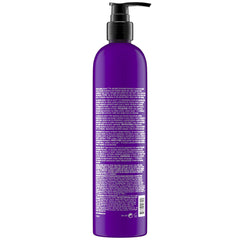 TIGI Bed Head Dumb Blonde shampoo lather close-up highlights cleansing and conditioning.