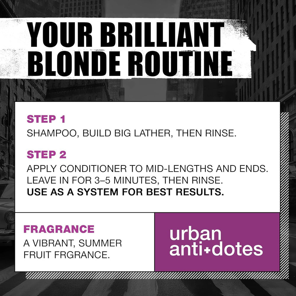 TIGI Bed Head Dumb Blonde Shampoo pump-action bottle shown on damp hair for easy cleansing.