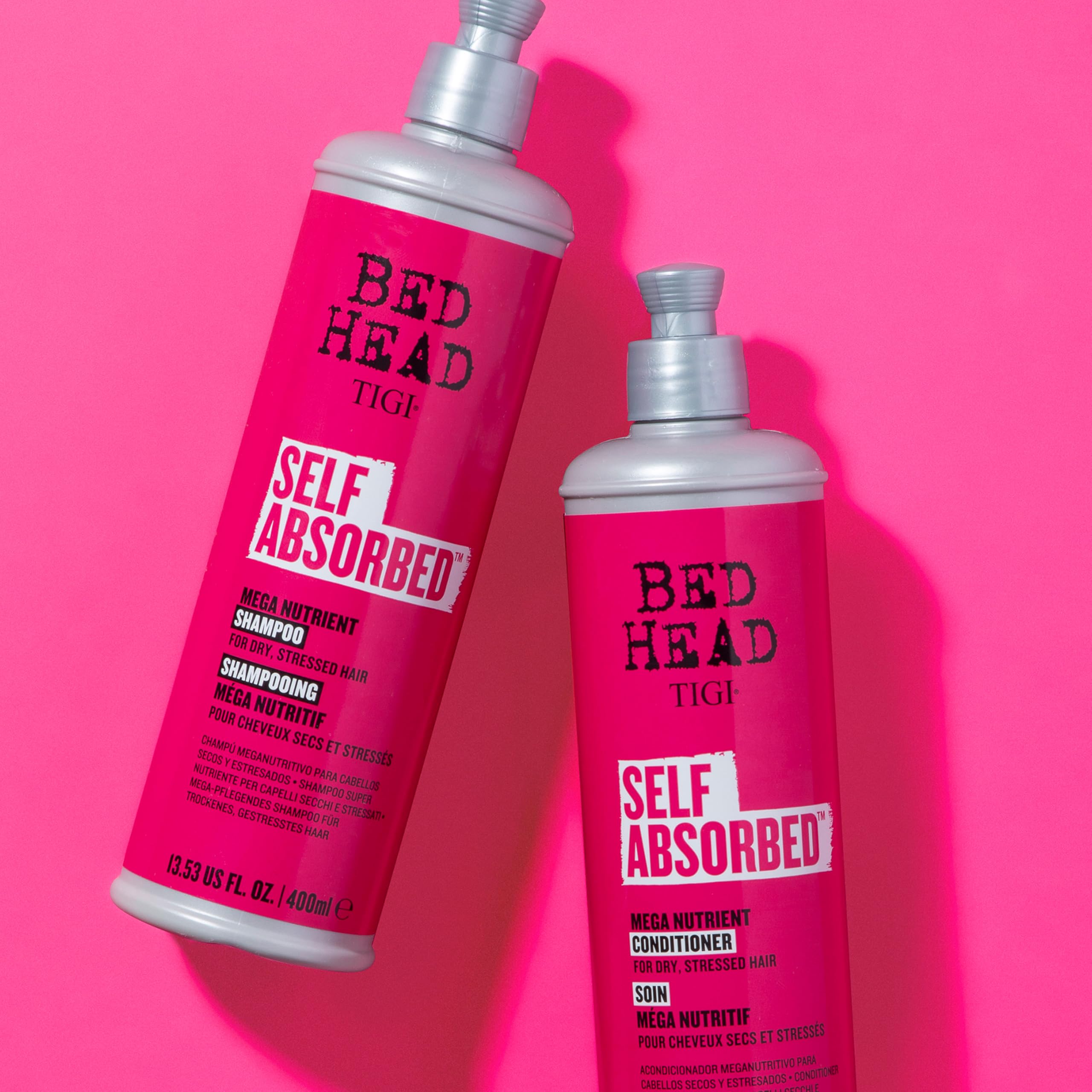 TIGI Bed Head Frizz Control Conditioner label highlights anti-static protection.