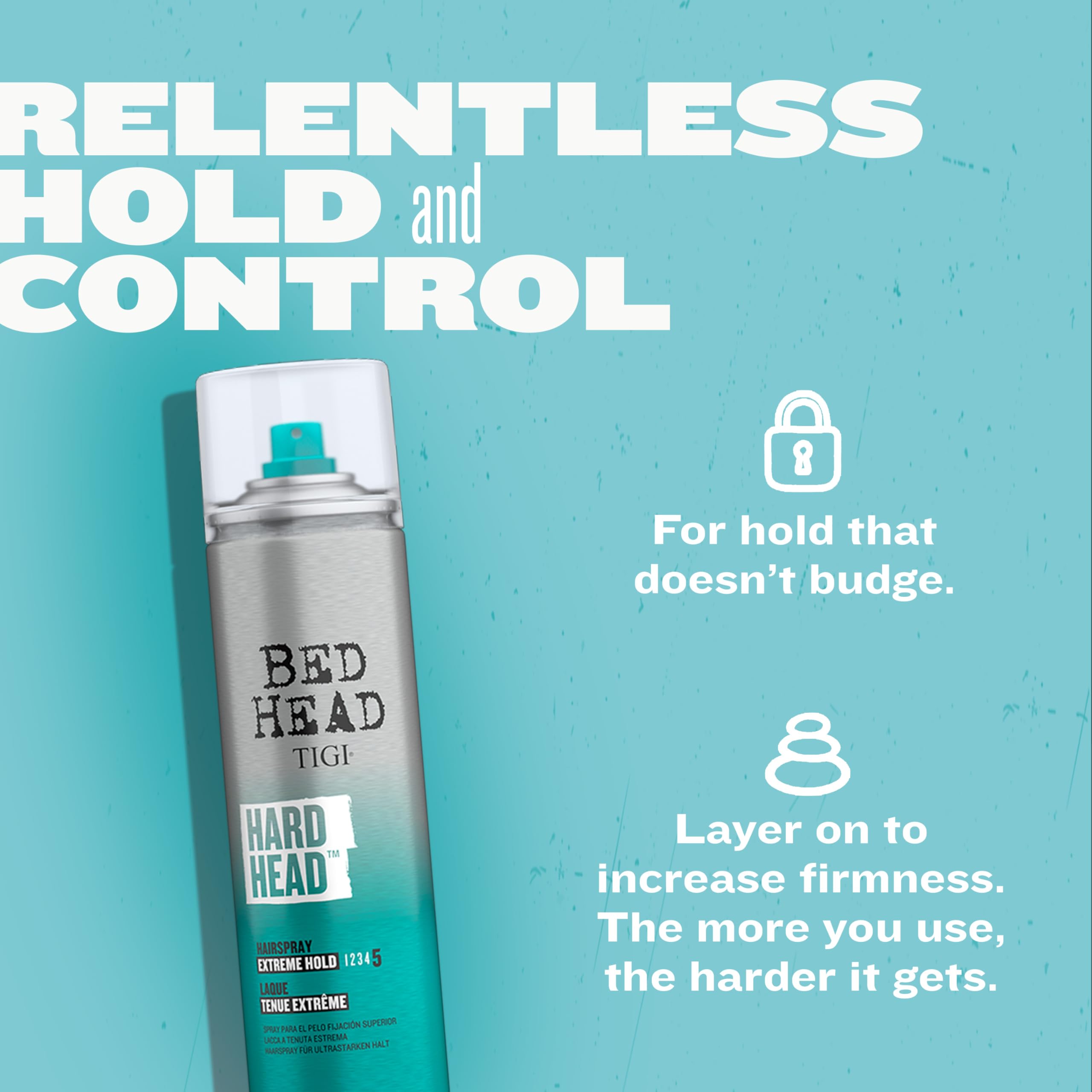 TIGI Bed Head Hard Head technology closeup explains extreme hold mechanics.