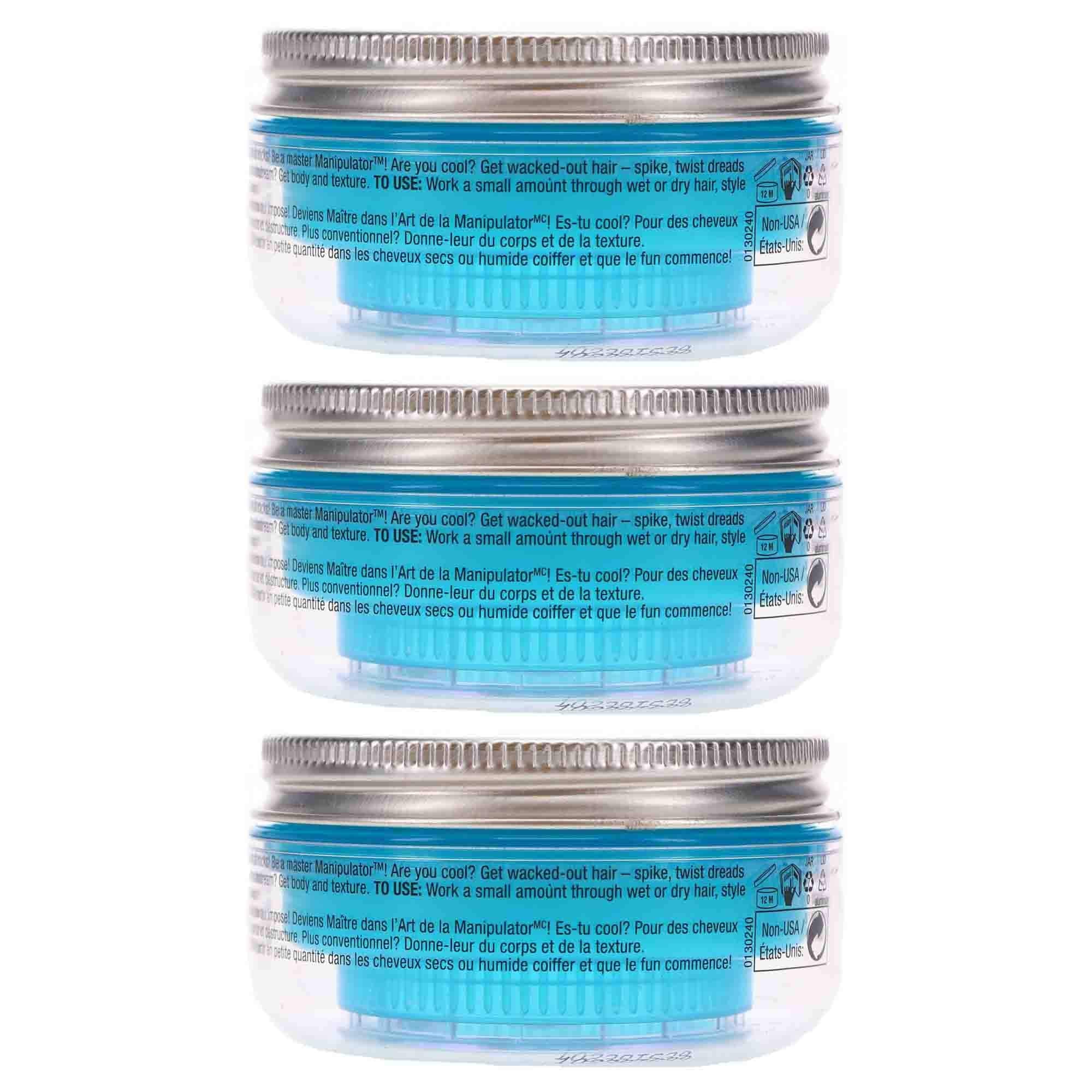 TIGI Bed Head Manipulator flexible hold demonstrates easy, reworkable styling options.