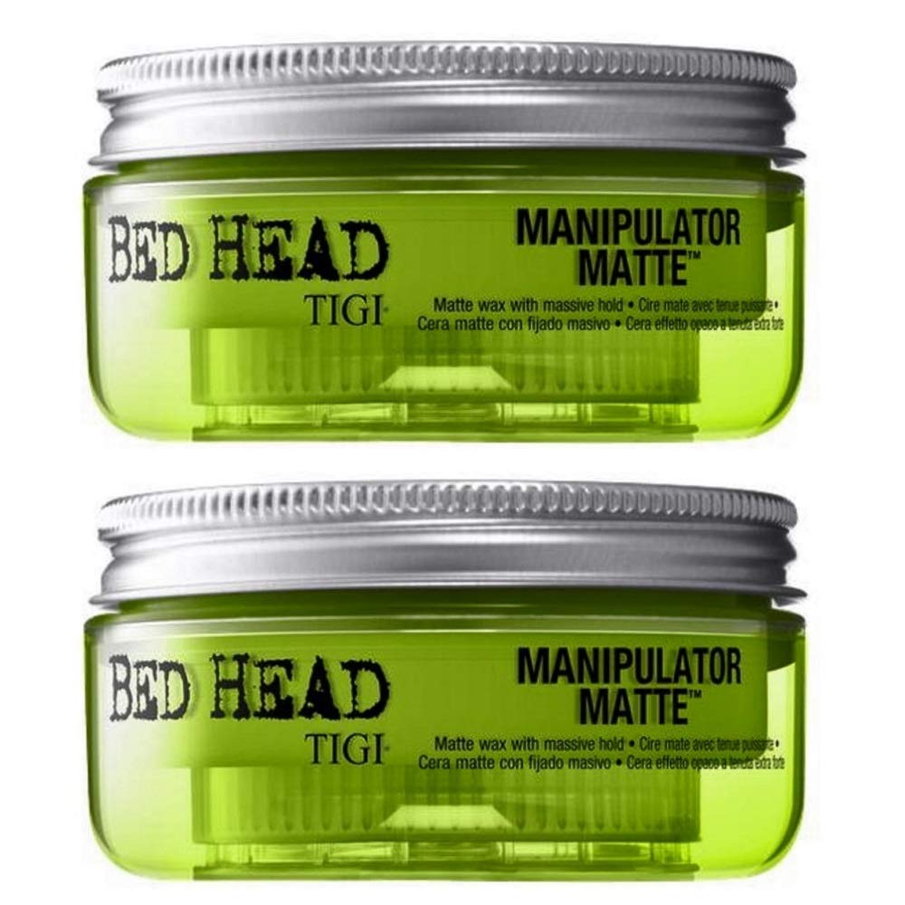 TIGI Bed Head Manipulator Matte Wax 2oz pack offers flexible hold for textured, unisex styling.
