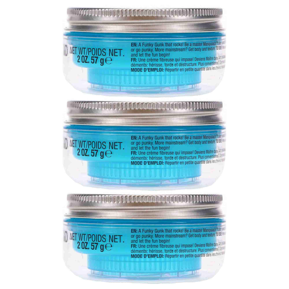 TIGI Bed Head Manipulator texture paste in hands demonstrates pliable shaping and texture.
