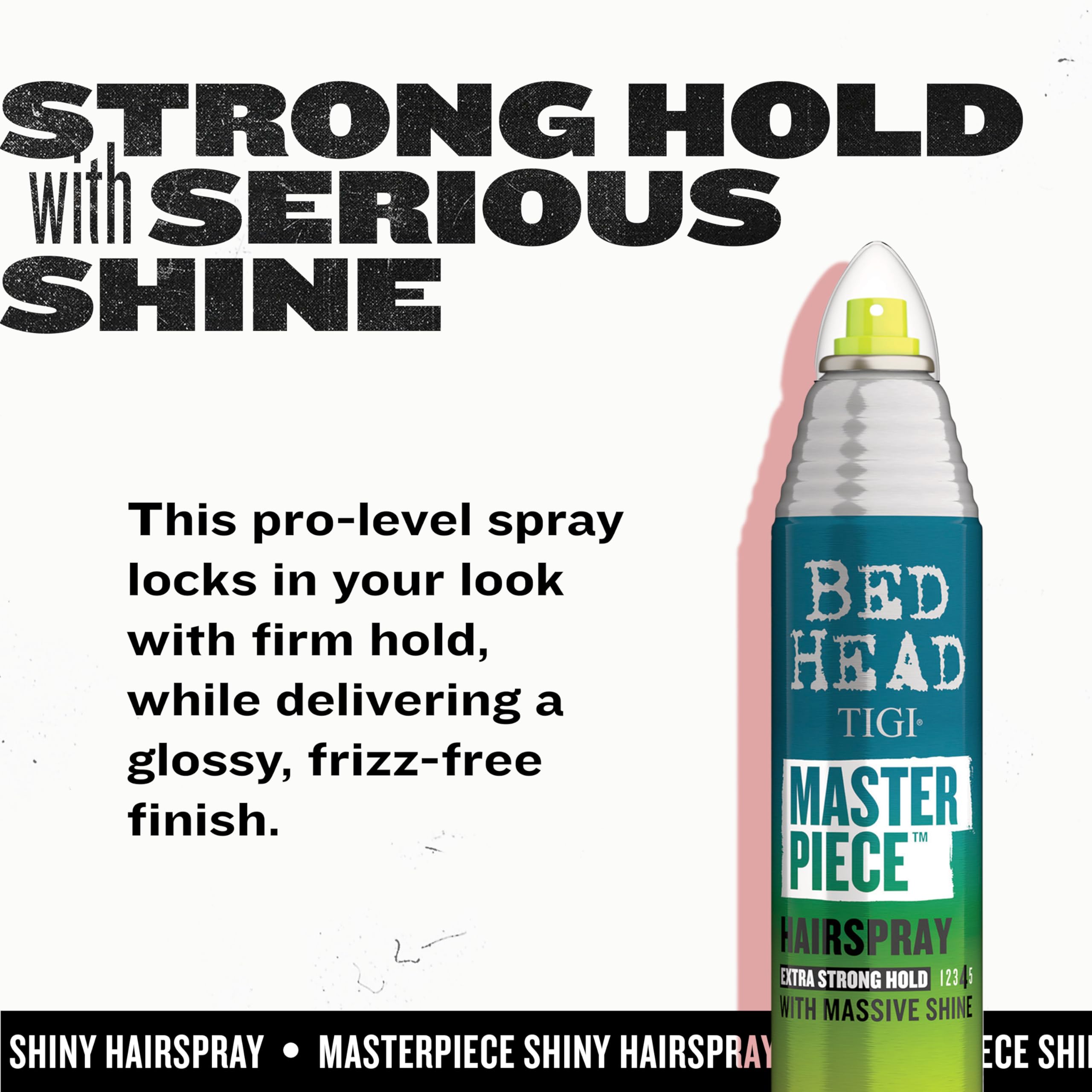 TIGI Bed Head Masterpiece all-hair-types usage shows universal frizz-free hold.