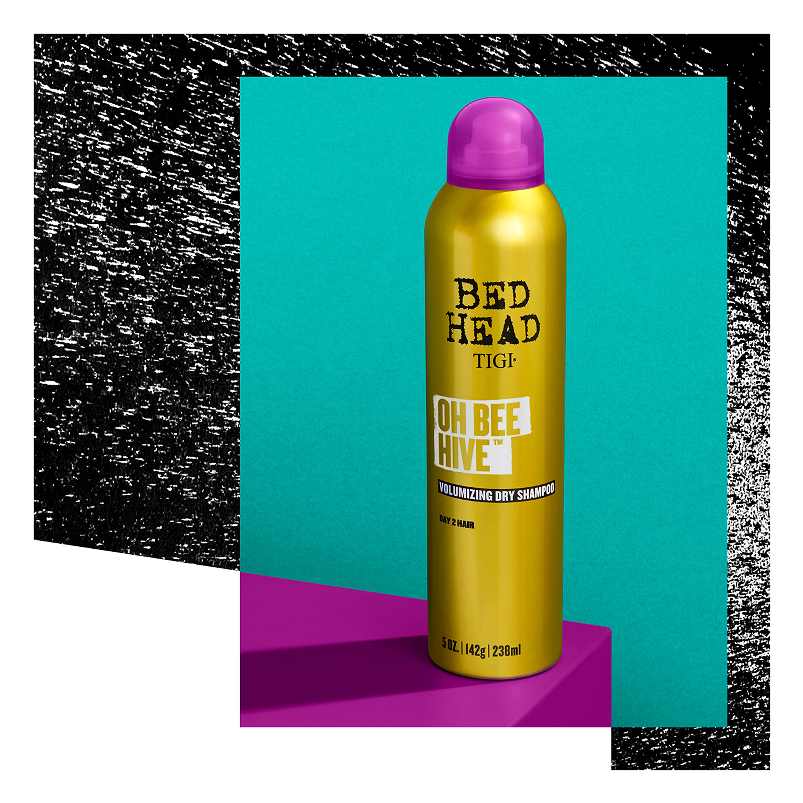 TIGI Bed Head Oh Bee Hive close-up emphasizes sheer finish with no white residue.