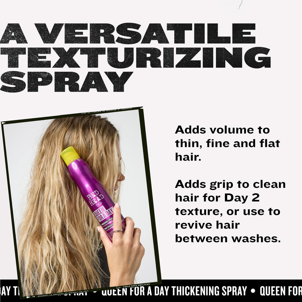 TIGI Bed Head Queen For A Day texture-boost spray-shot highlights texture and fullness