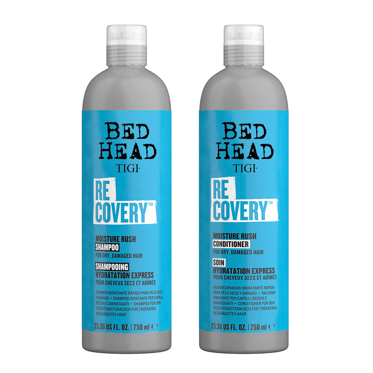 TIGI Bed Head Recovery Shampoo bottle delivers deep hydration for damaged hair