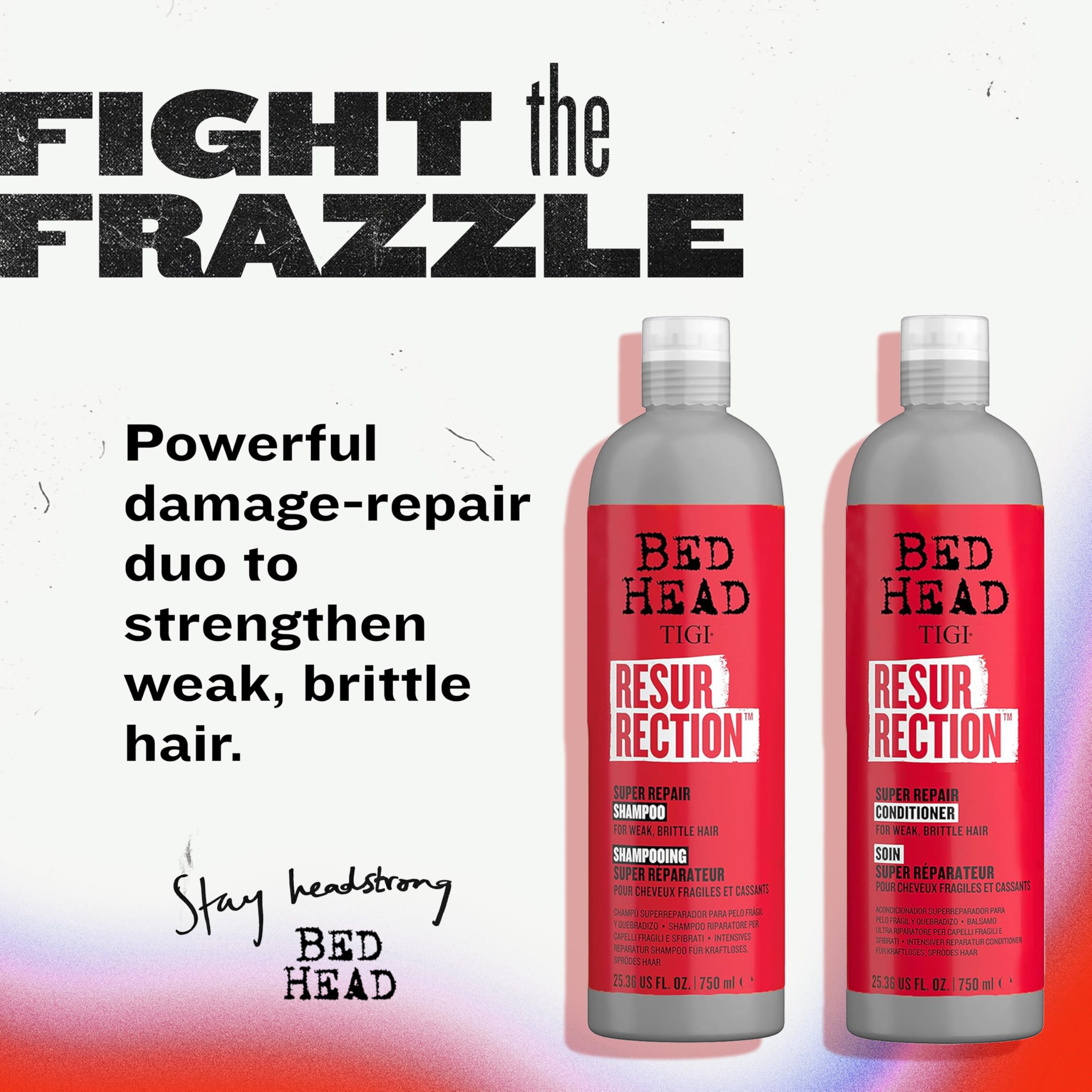TIGI Bed Head Resurrection conditioner bottle close-up emphasizing deep moisture and conditioning.