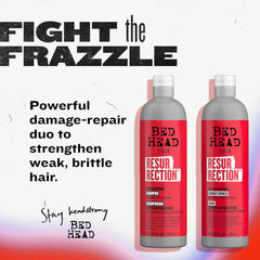 TIGI Bed Head Resurrection conditioner bottle close-up emphasizing deep moisture and conditioning.