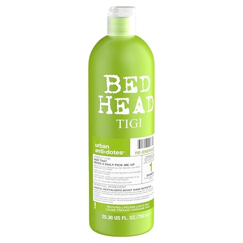 TIGI Bed Head Urban Antidotes 1 label communicates hydrating formula and color retention benefits.