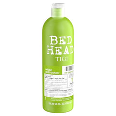 TIGI Bed Head Urban Antidotes 1 label communicates hydrating formula and color retention benefits.