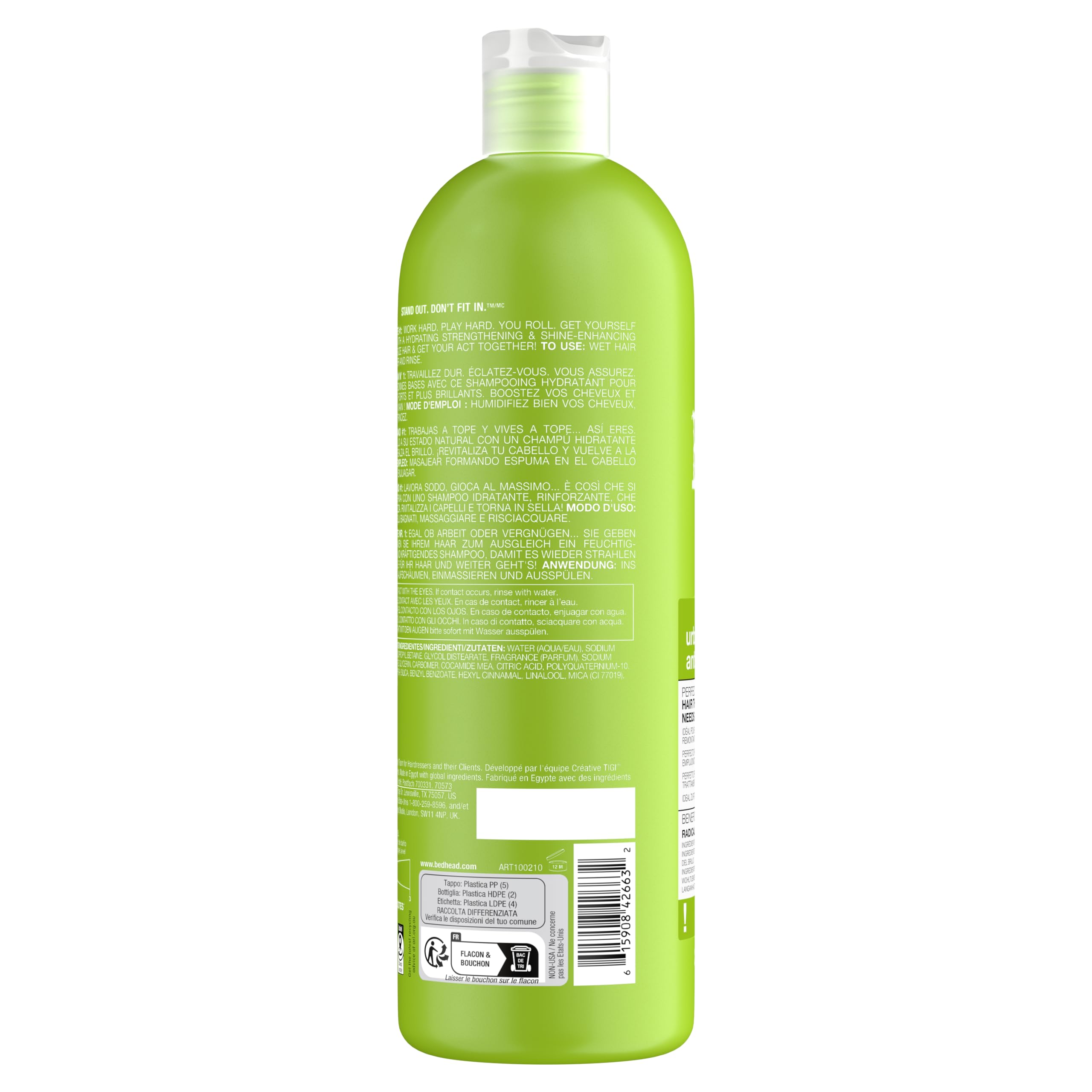 TIGI Bed Head Urban Antidotes 1 wet-hair close-up suggests moisture revival.