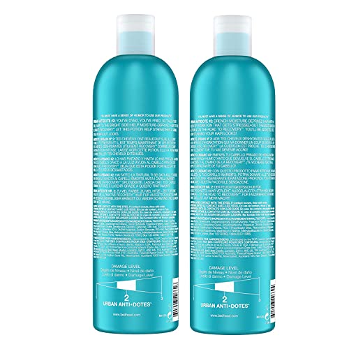 TIGI Bed Head Urban Antidotes Recovery conditioner bottle—silkier, softer strands after use.