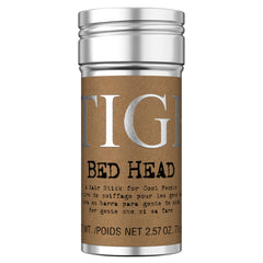TIGI Bed Head Wax Stick packaging close-up showing strong hold and lavender scent.