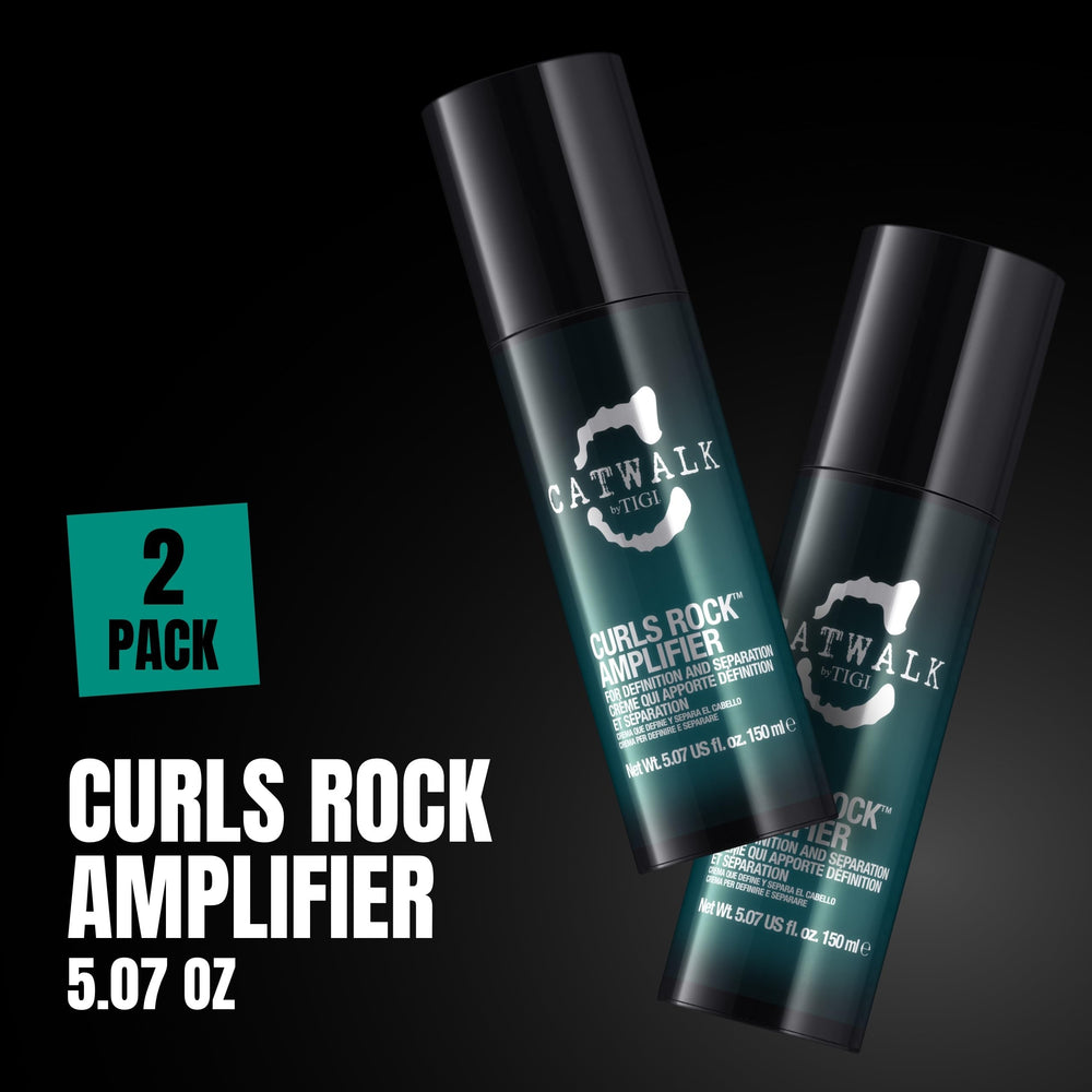 TIGI Catwalk Curls Rock Amplifier being applied to hair for enhanced curl definition and control.