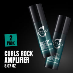TIGI Catwalk Curls Rock Amplifier being applied to hair for enhanced curl definition and control.