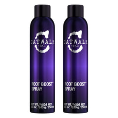 TIGI Catwalk Root Boost Spray Foam bottle shows premium volumizing spray for lift.