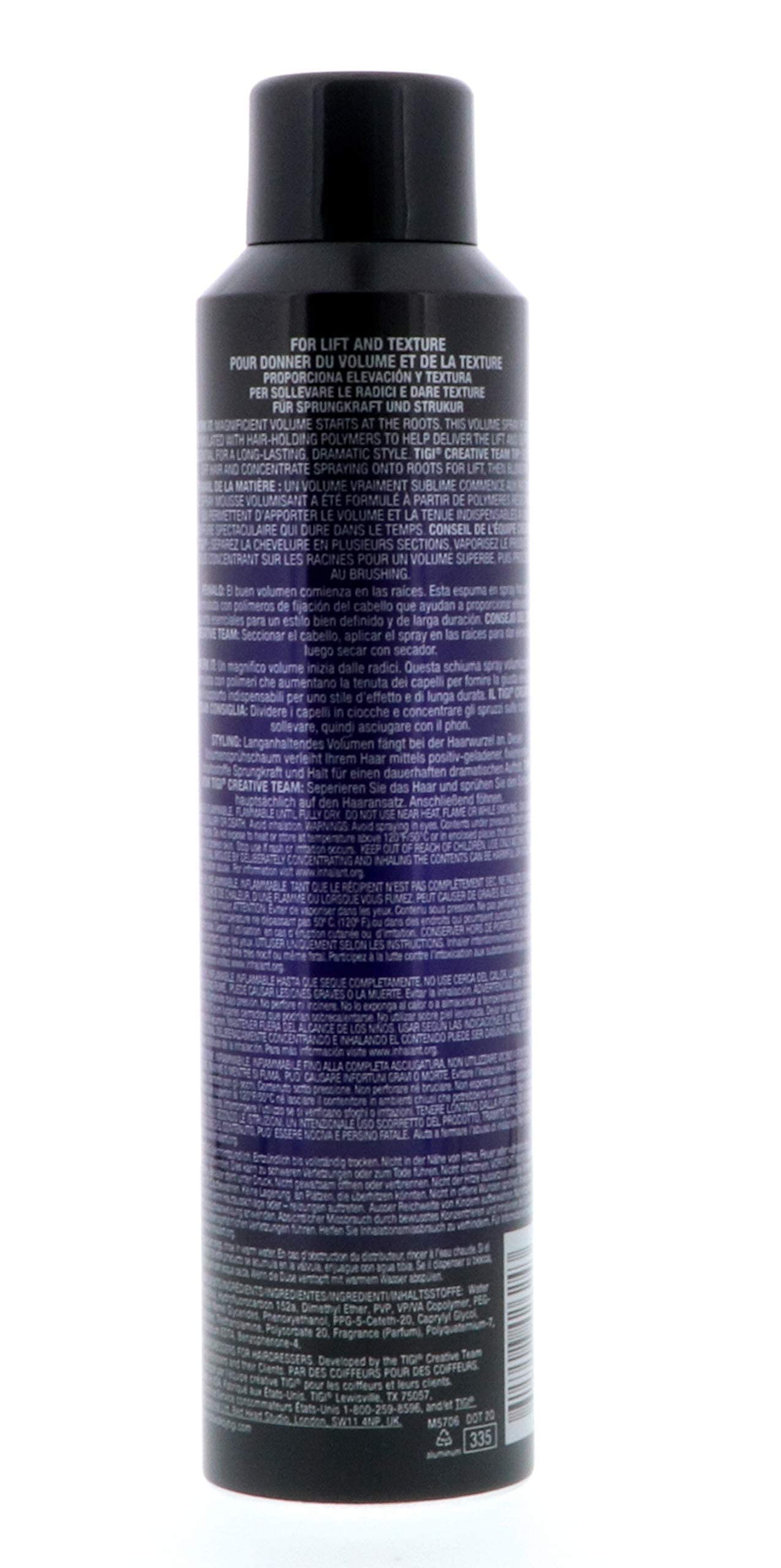 TIGI Catwalk Your Highness Root Boost spray with sleek straight hair for lift.