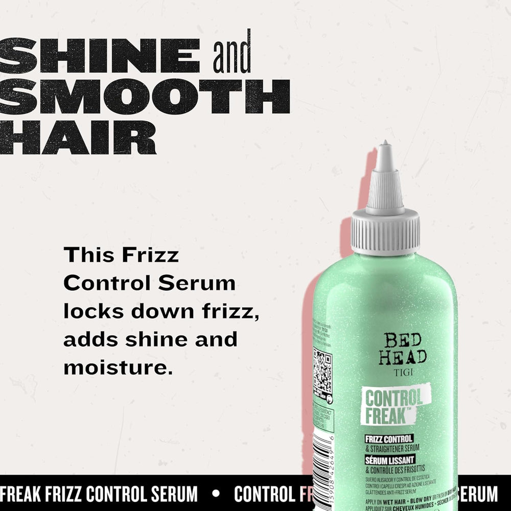 Frizz-free hair with TIGI Control Freak and a glossy finish.