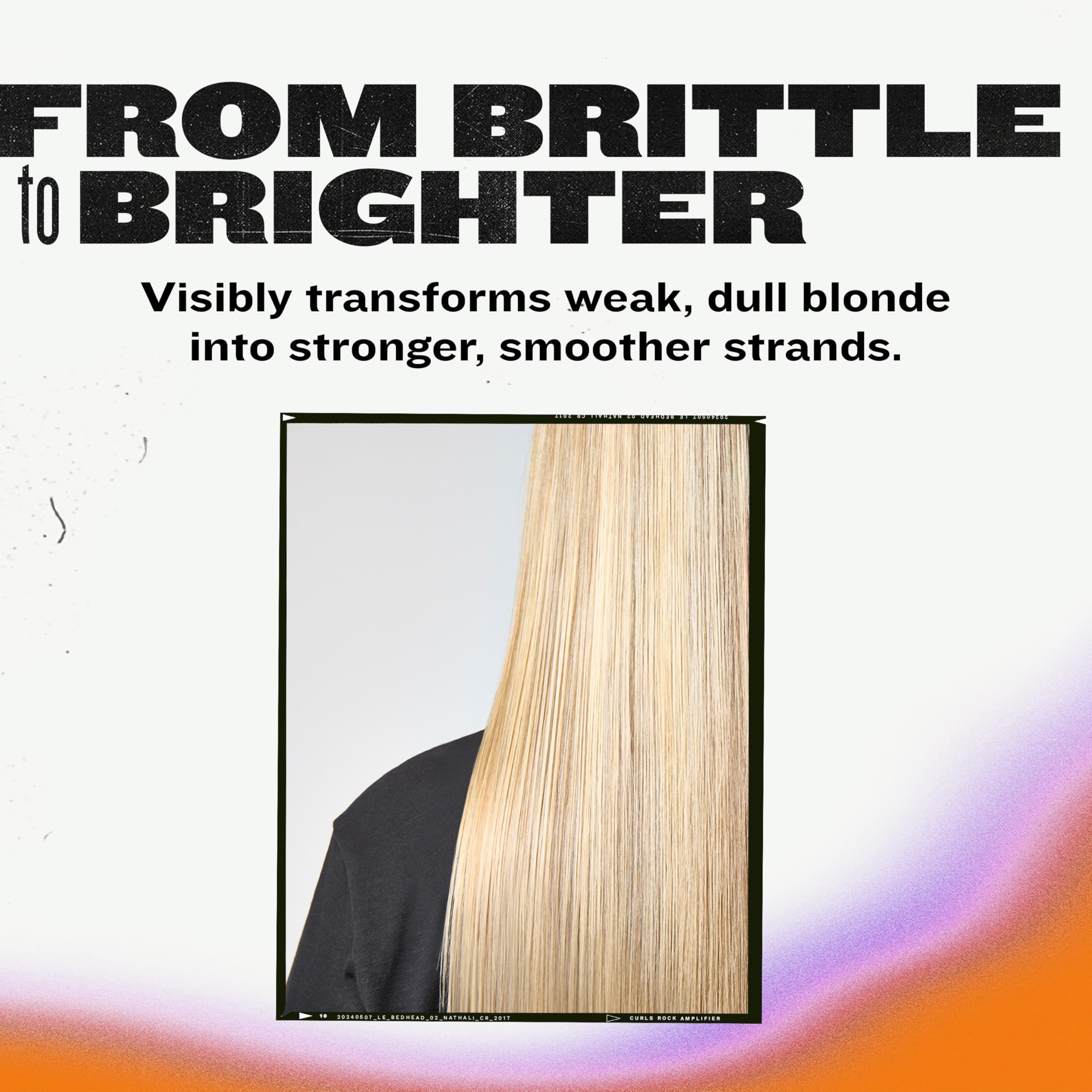 TIGI Serial Blonde before-after image shows color revival and brassiness reduction.