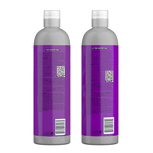 TIGI Serial Blonde restoring conditioner tube highlights moisturizing shine for damaged hair.