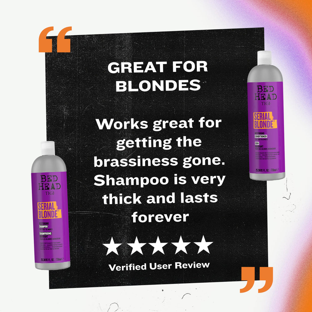 TIGI Serial Blonde shine close-up illustrates glass-like finish and vibrant color.