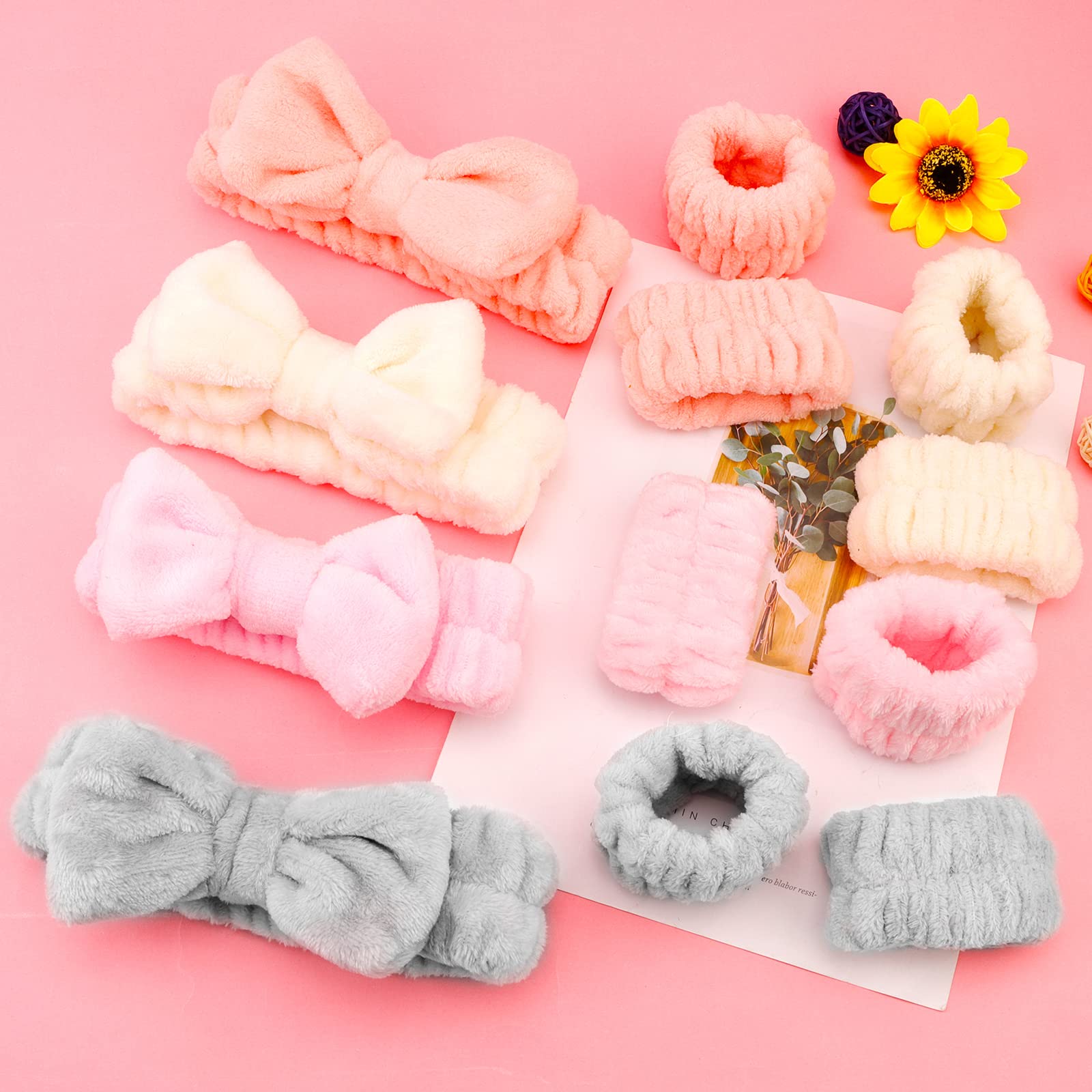 Tihebax microfiber wristbands absorbent for makeup and cleansing