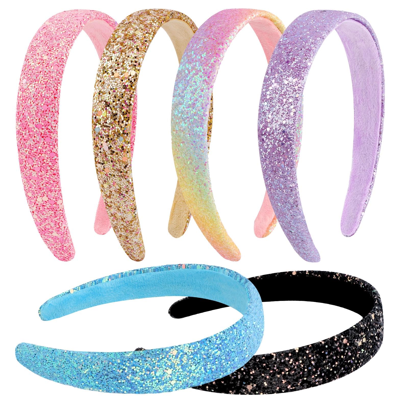 Diadema Tihebax rosa brillante; ideal para peinados con brillo en fiestas.