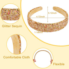Tihebax glitter headbands in gold stand out for festive looks and all‑day shine.