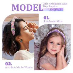 Tihebax knotted headbands blue glitter cool comfy fit for active days