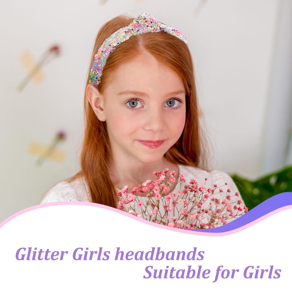 Tihebax knotted headbands glitter sequins close-up sparkle detail on-the-go