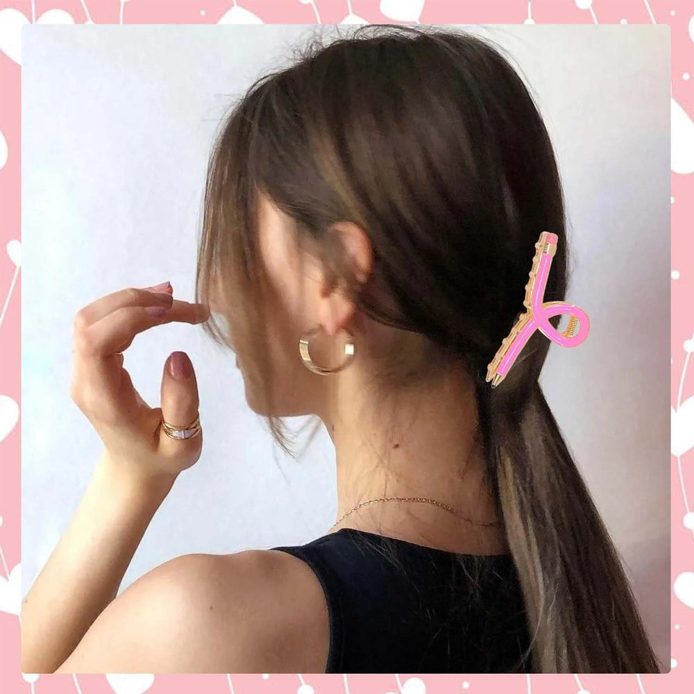 Tihebax Pencil Hair Clip three-pack display with all colors for classrooms