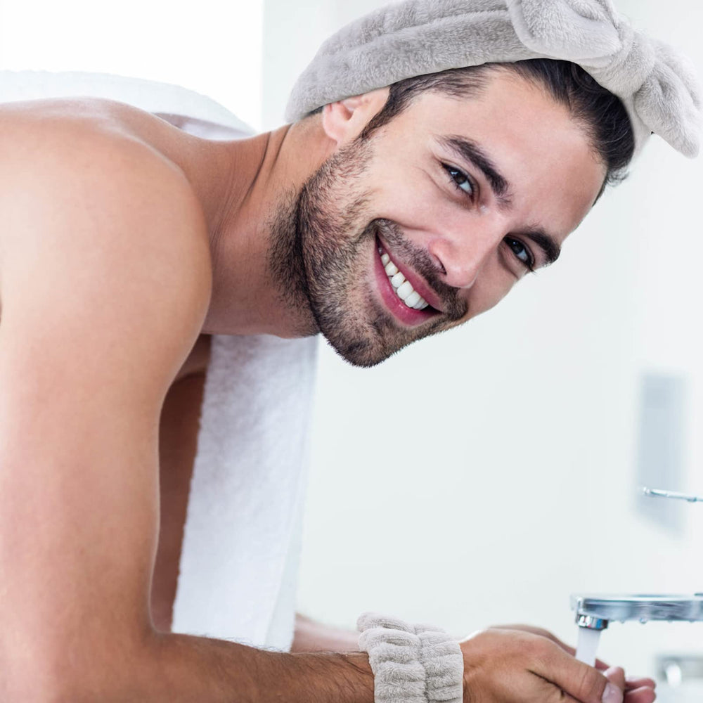 Tihebax shower headbands protecting hair during baths