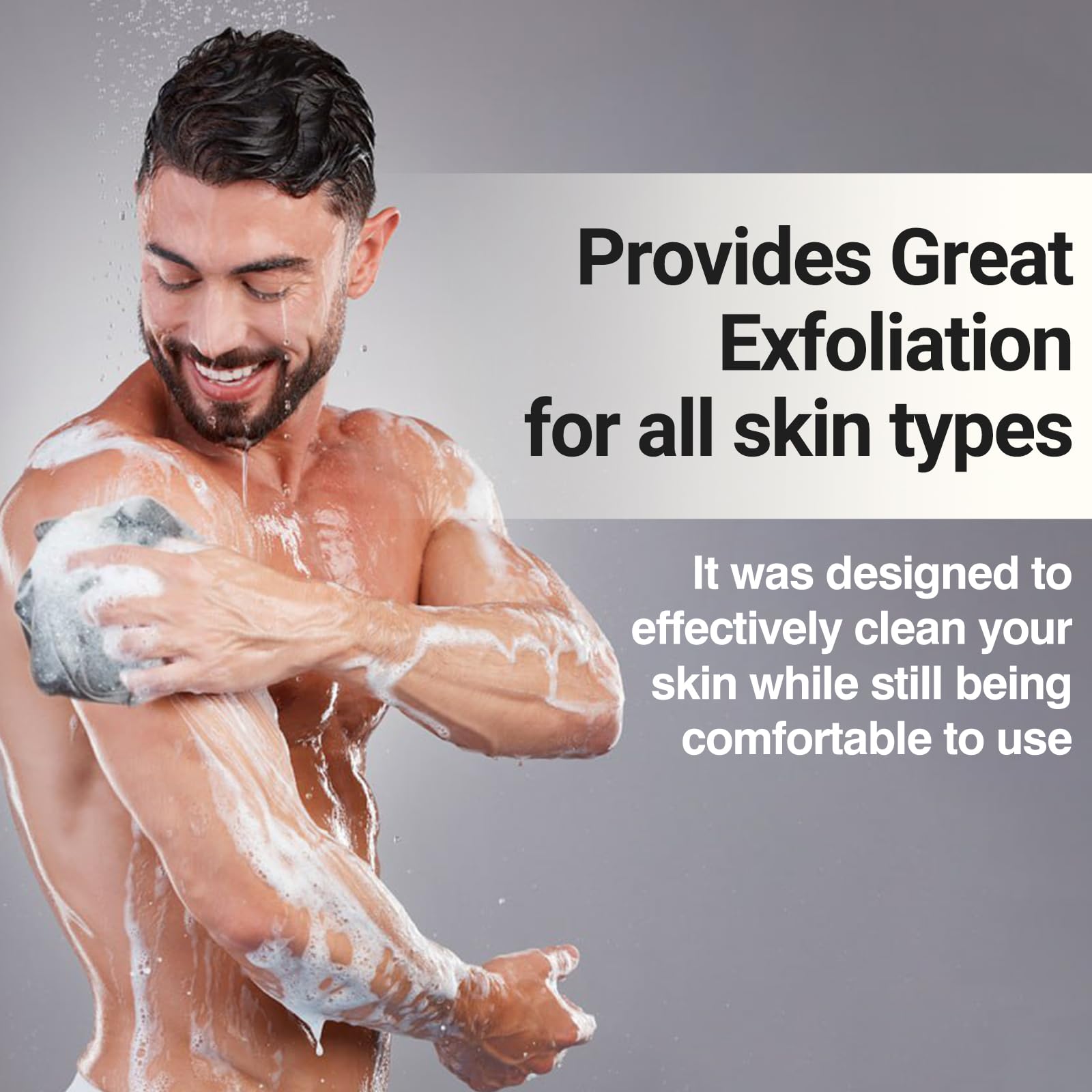 Tilcare mesh shower loofah dense surface for silky skin.
