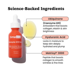 Timeless Skin Care CoQ10 Serum dropper poised for precise application.