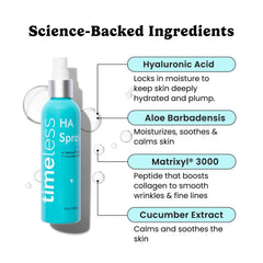 Timeless Skin Care HA Matrixyl3000 cucumber spray mist application for refreshing hydration.