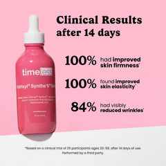 Timeless Skin Care Matrixyl Synthe’6 Serum pump release demonstrates easy, mess-free application.