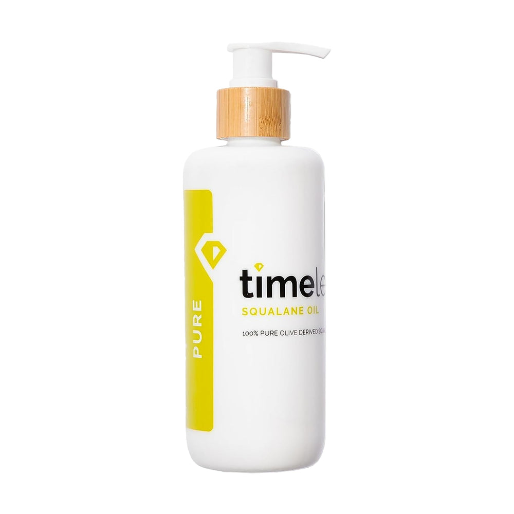 Timeless Skin Care Squalane Oil bottle top view fragrance-free hydration for dry skin