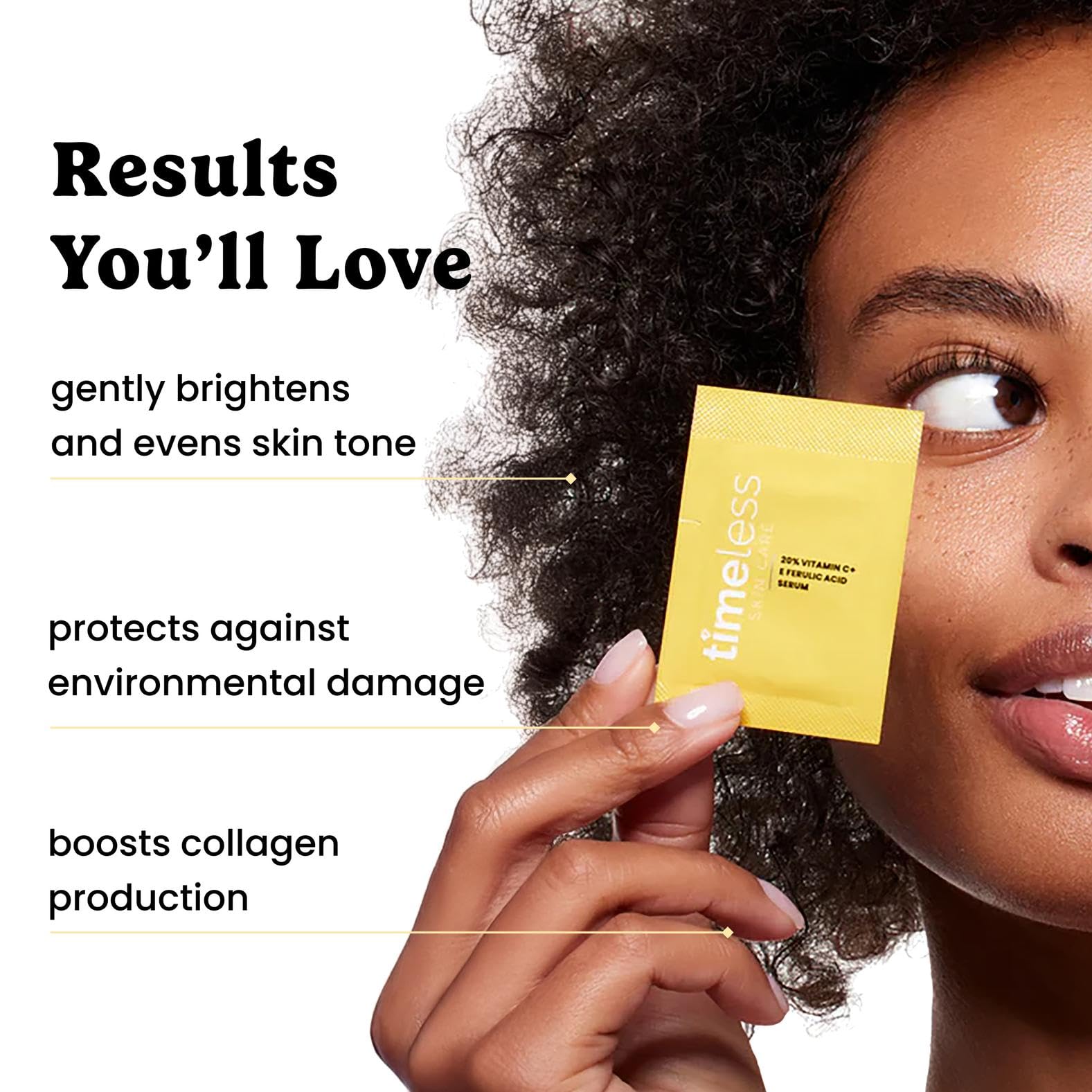 Timeless Skin Care Vitamin C serum on the face application showing quick absorption