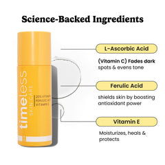 Timeless Skin Care Vitamin C Serum pump showing easy 2-3 pump application.