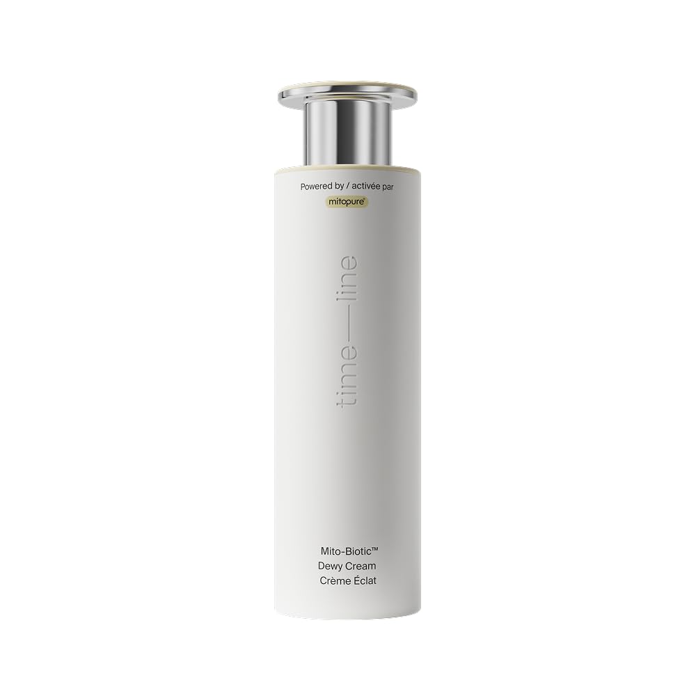 Timeline Mito-Biotic dewy-cream bottle offering lightweight hydration for daily glow.