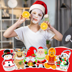 Timgle Santa character mask close-up highlighting festive skincare moment.