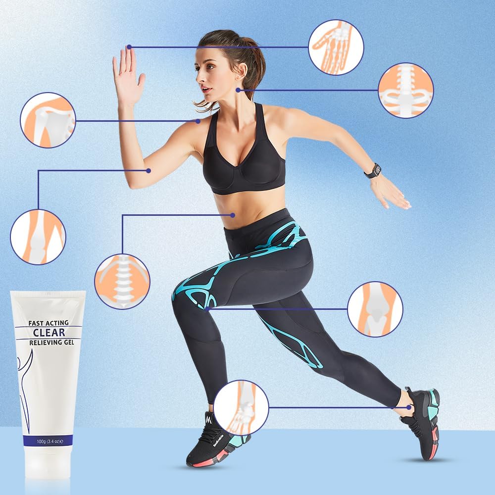 TIMLIFE gel applied to knee or shoulder for targeted cooling.