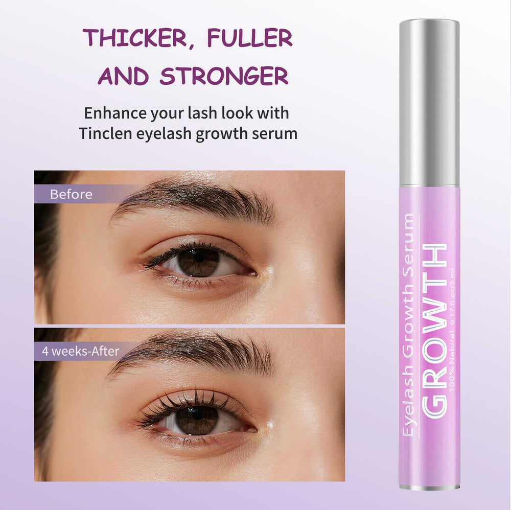 Tinclen natural ingredients graphic highlights nourishing botanicals that support lash health.