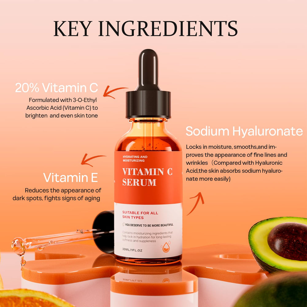 Tinclen Vitamin C Serum application routine shows quick-absorb texture without residue.