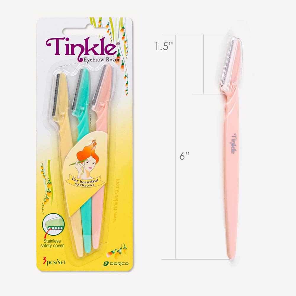 Tinkle skin prep dermaplaning before makeup image illustrating use on face for smoother makeup application