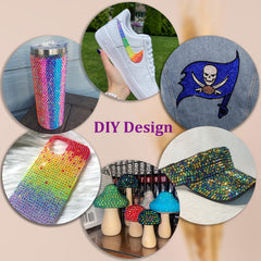 TINKRSTUFF AB-coated rhinestones show shifting colors under light for eye-catching shine