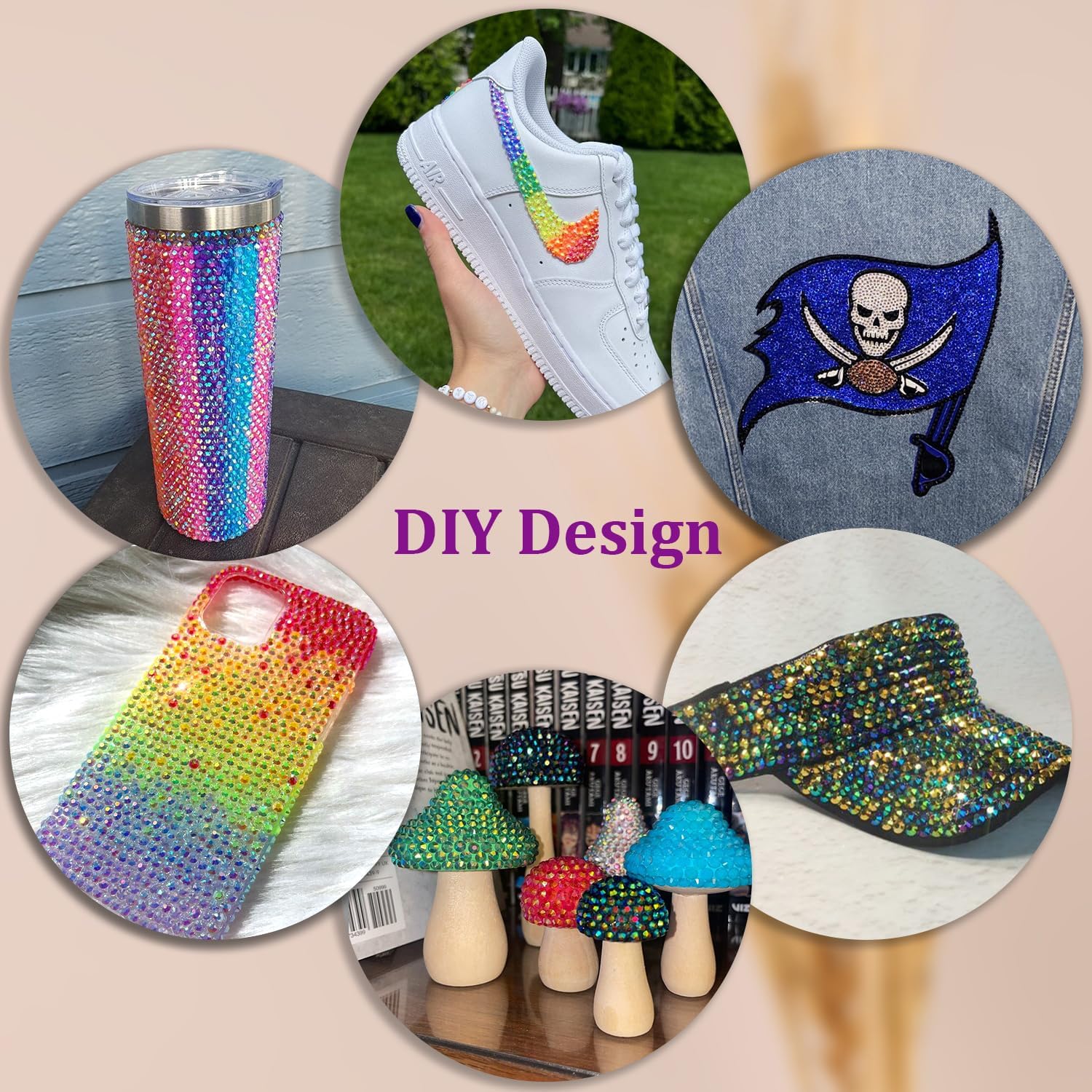 TINKRSTUFF diamond painting setup with rhinestones for sparkle